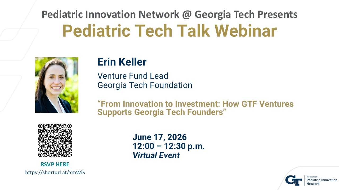 Pediatric Tech Talk Webinar with Erin Keller registration flyer